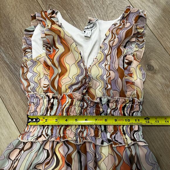 CHARLOTTE RUSSE Women's Multicolor Smocked Waist Midi Dress Size S - Picture 5 of 8